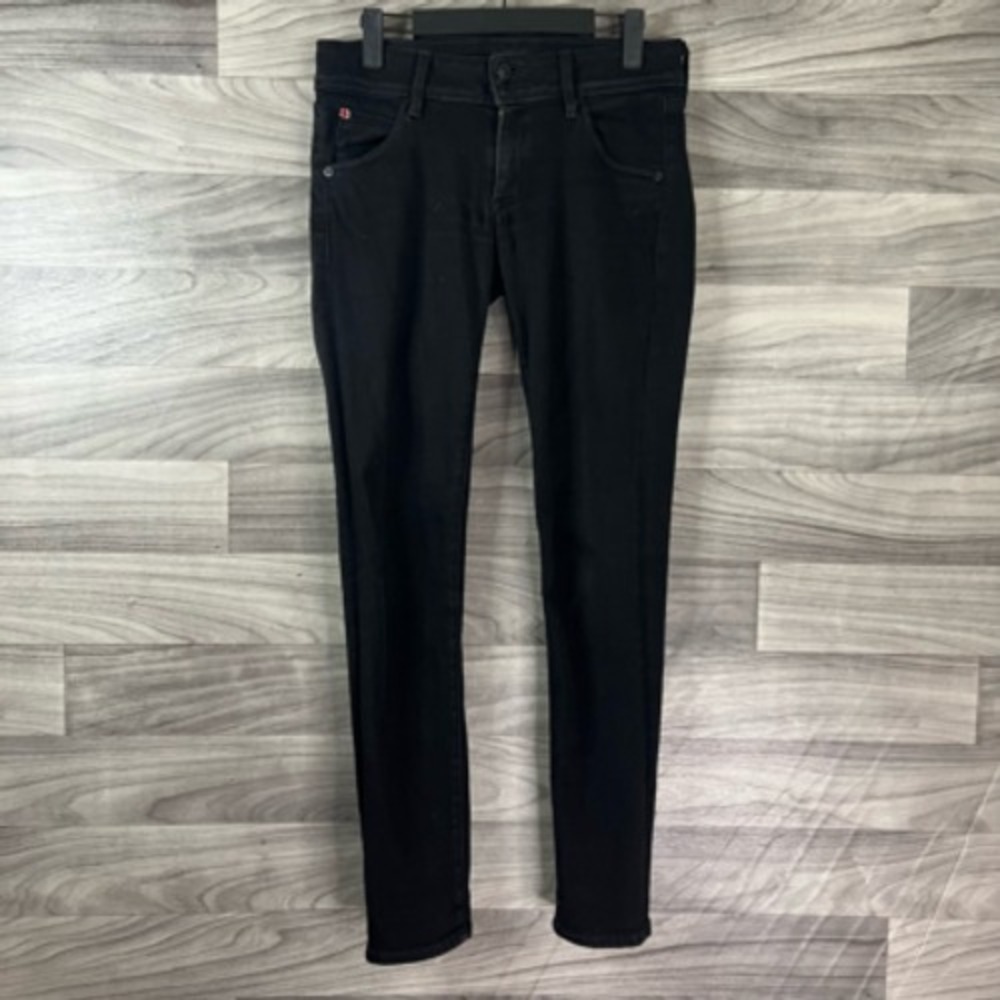 Hudson Womens Skinny Jeans Black‎ Stretch Pockets Zipper Denim Casual USA 27